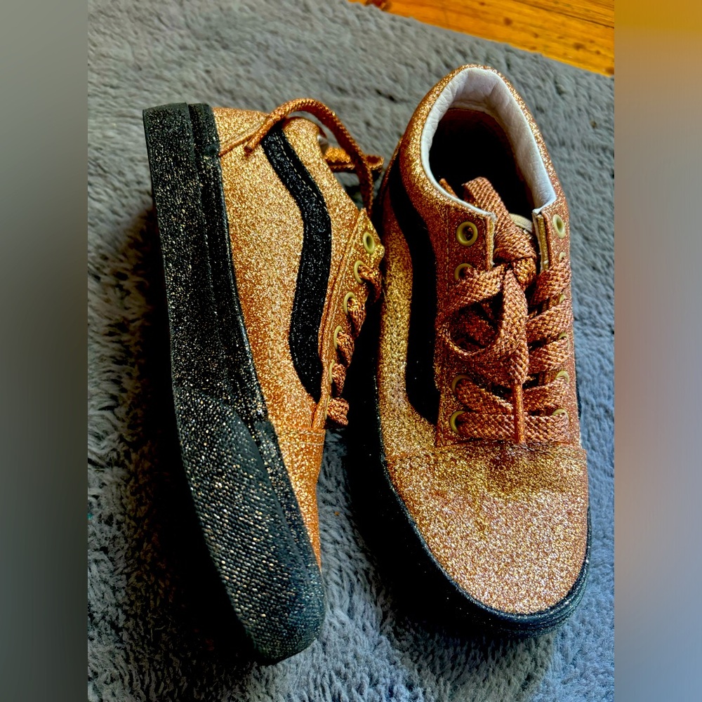 Glitter gold vans